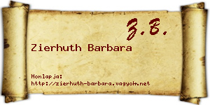 Zierhuth Barbara névjegykártya